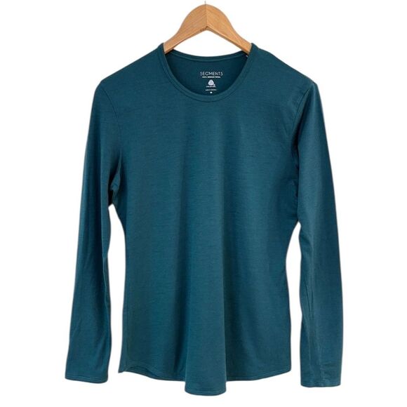 Segments 100% Merino Wool Base Layer Top Blue Long Sleeve Sz M Outdoor Gorpcore - Picture 1 of 7
